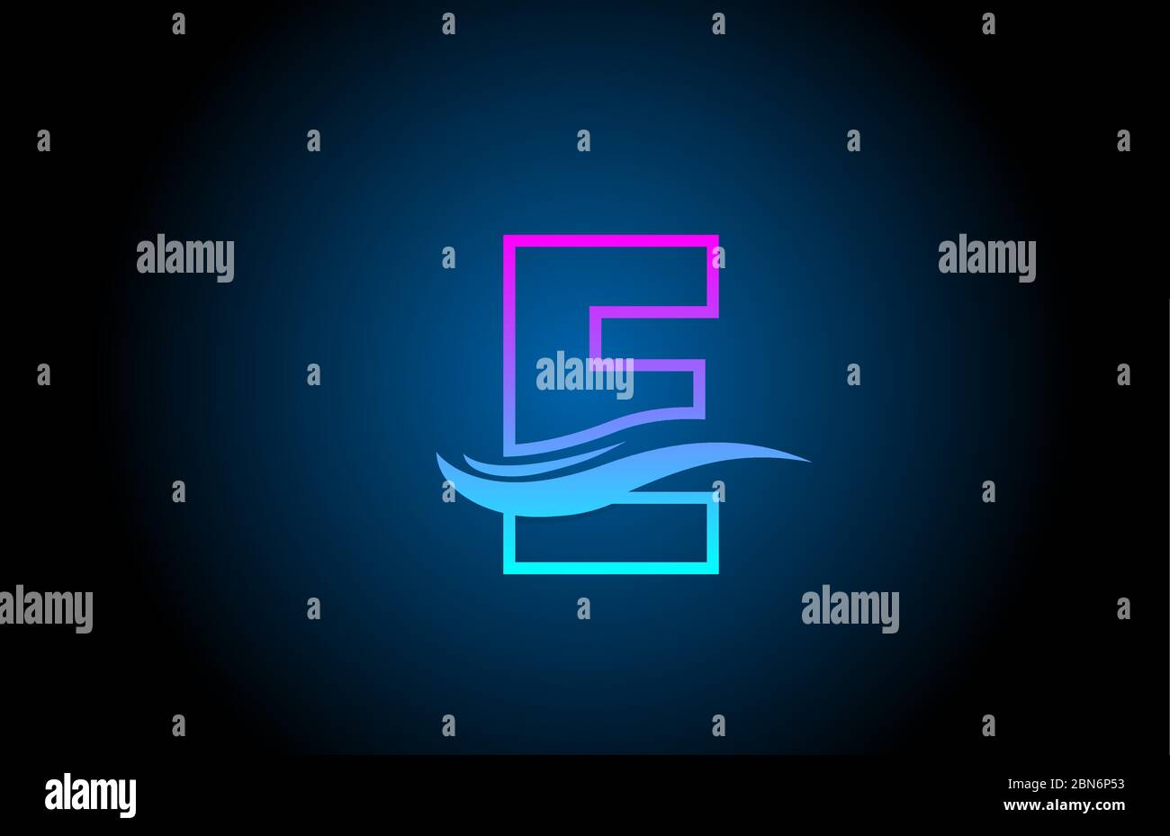 E blue and pink alphabet letter logo icon for company and business with ...