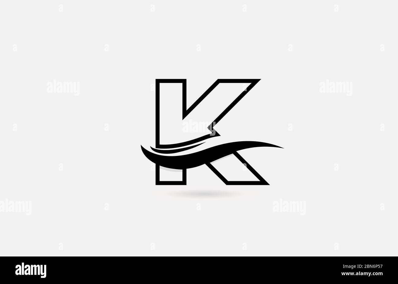 K black and white alphabet letter logo icon for company and business ...