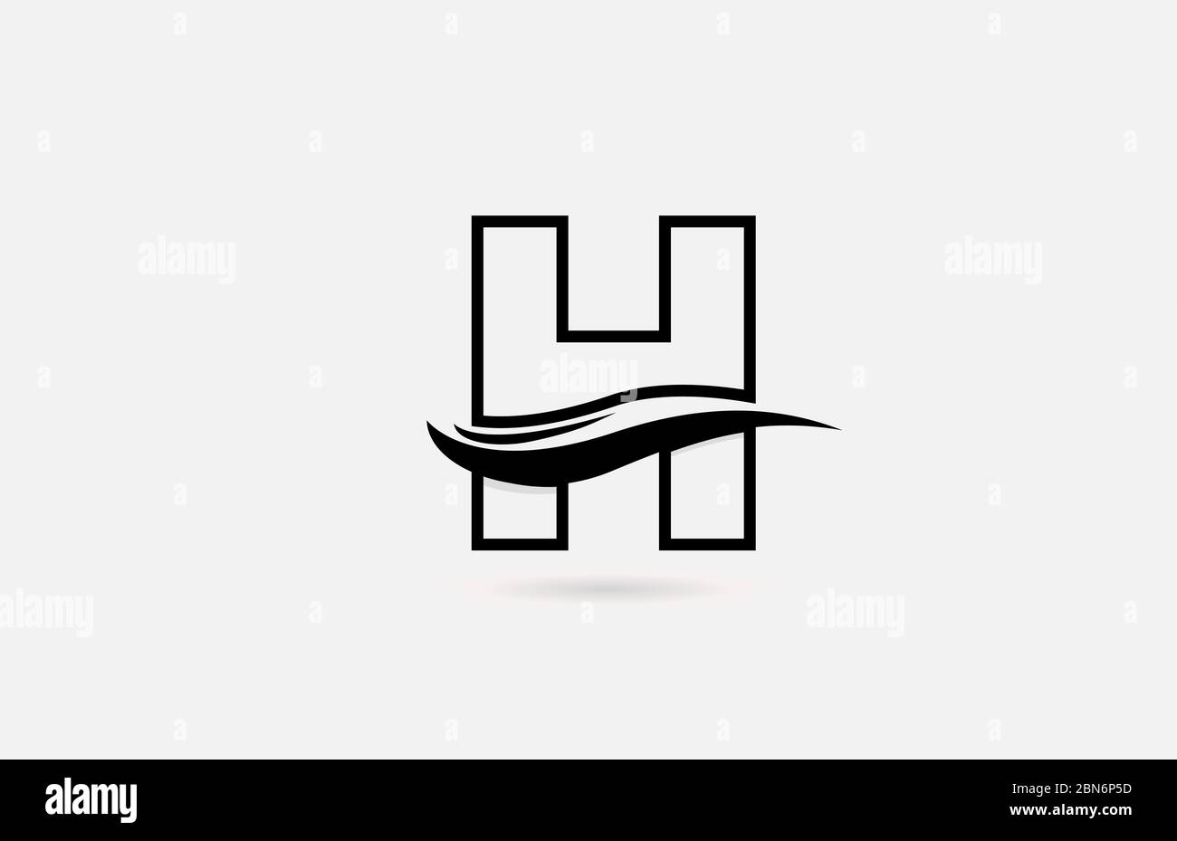 H black and white alphabet letter logo icon for company and business ...