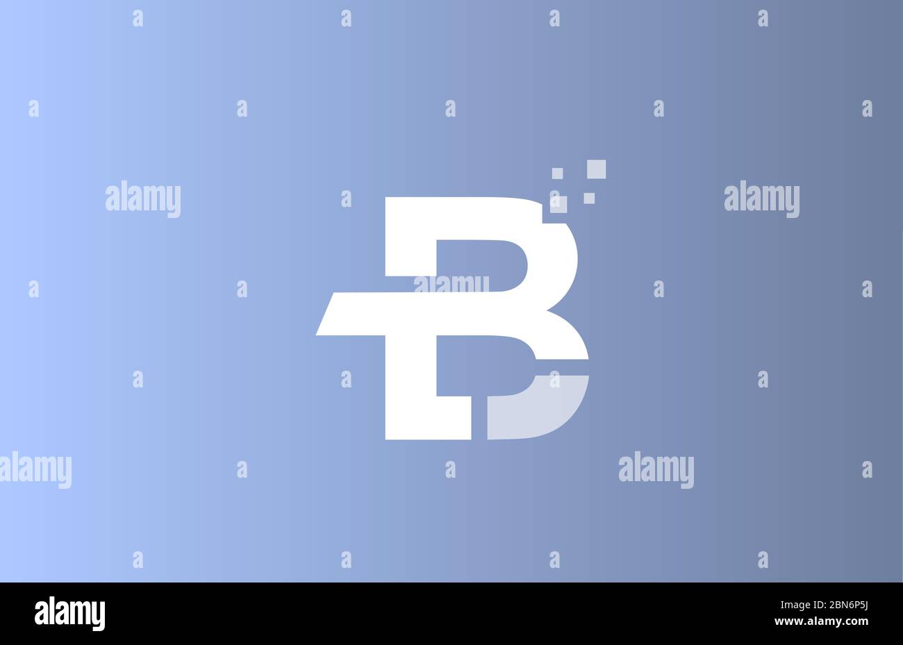 B white blue alphabet letter logo icon for company and business with ...