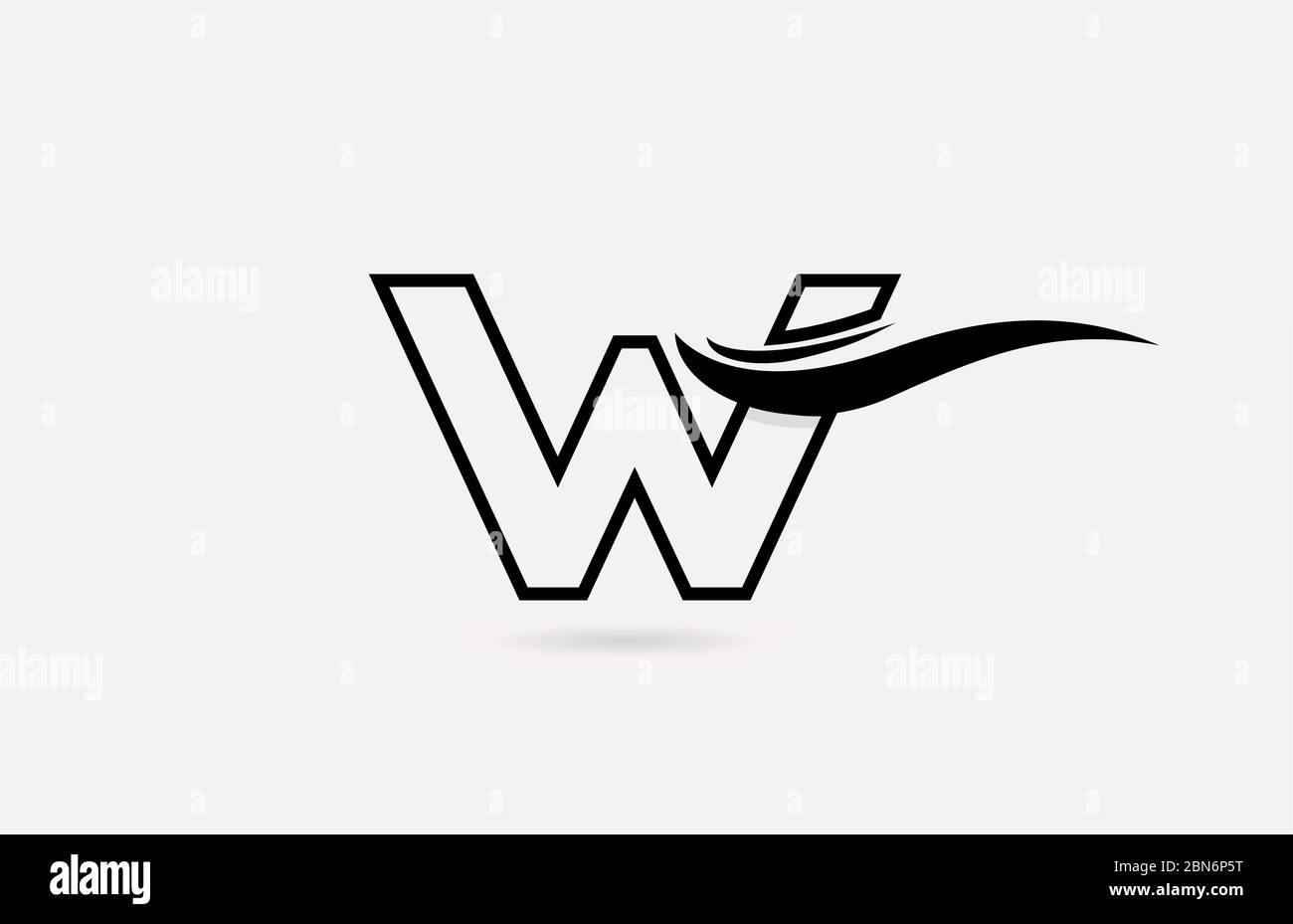 W black and white alphabet letter logo icon for company and business ...