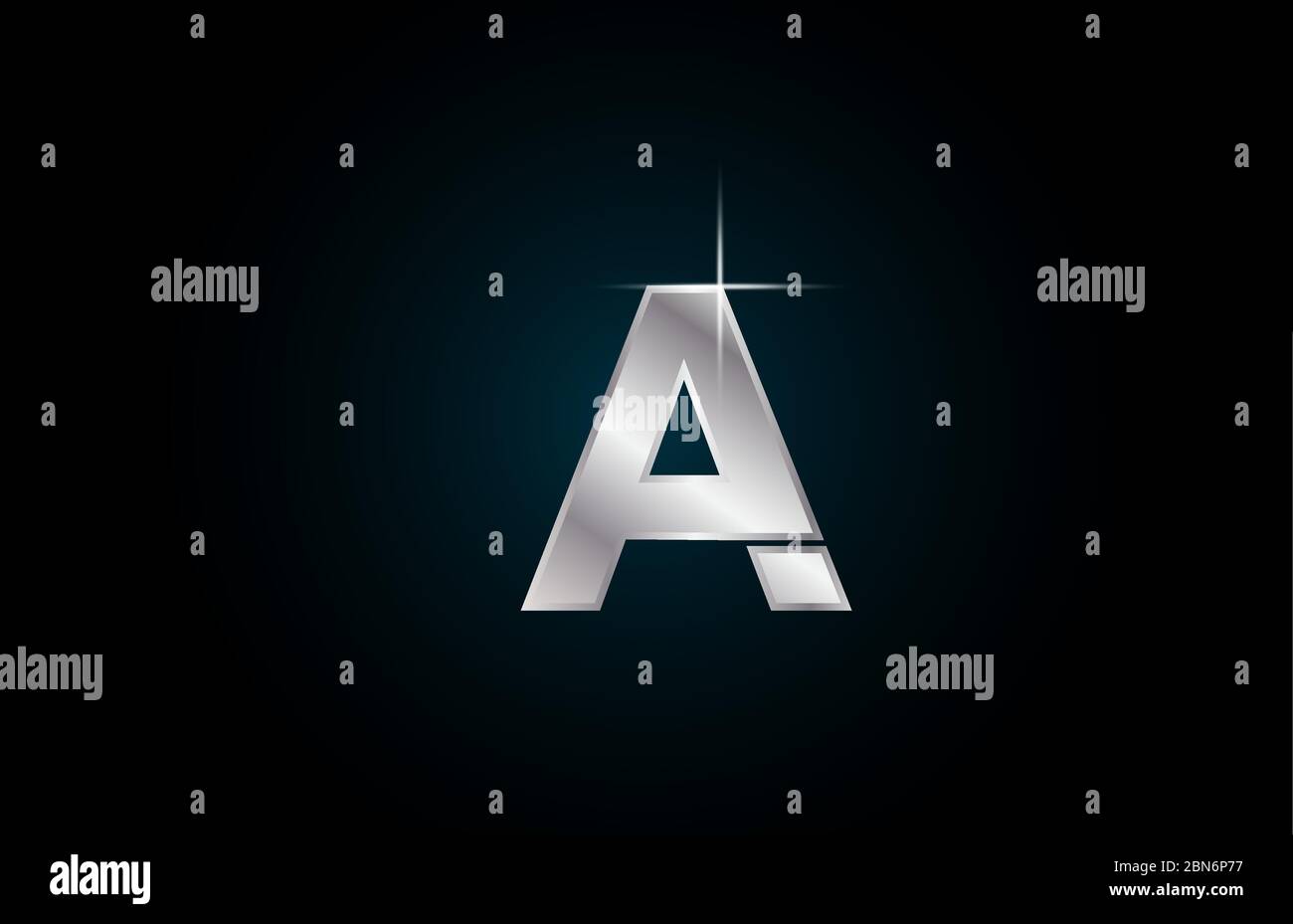 A silver metal alphabet letter logo icon for company and business with ...