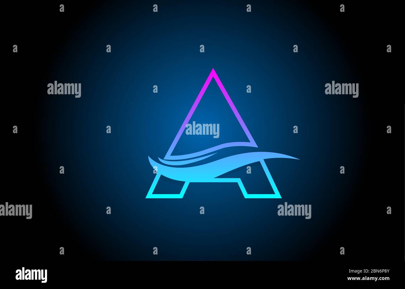 A blue and pink alphabet letter logo icon for company and business with ...