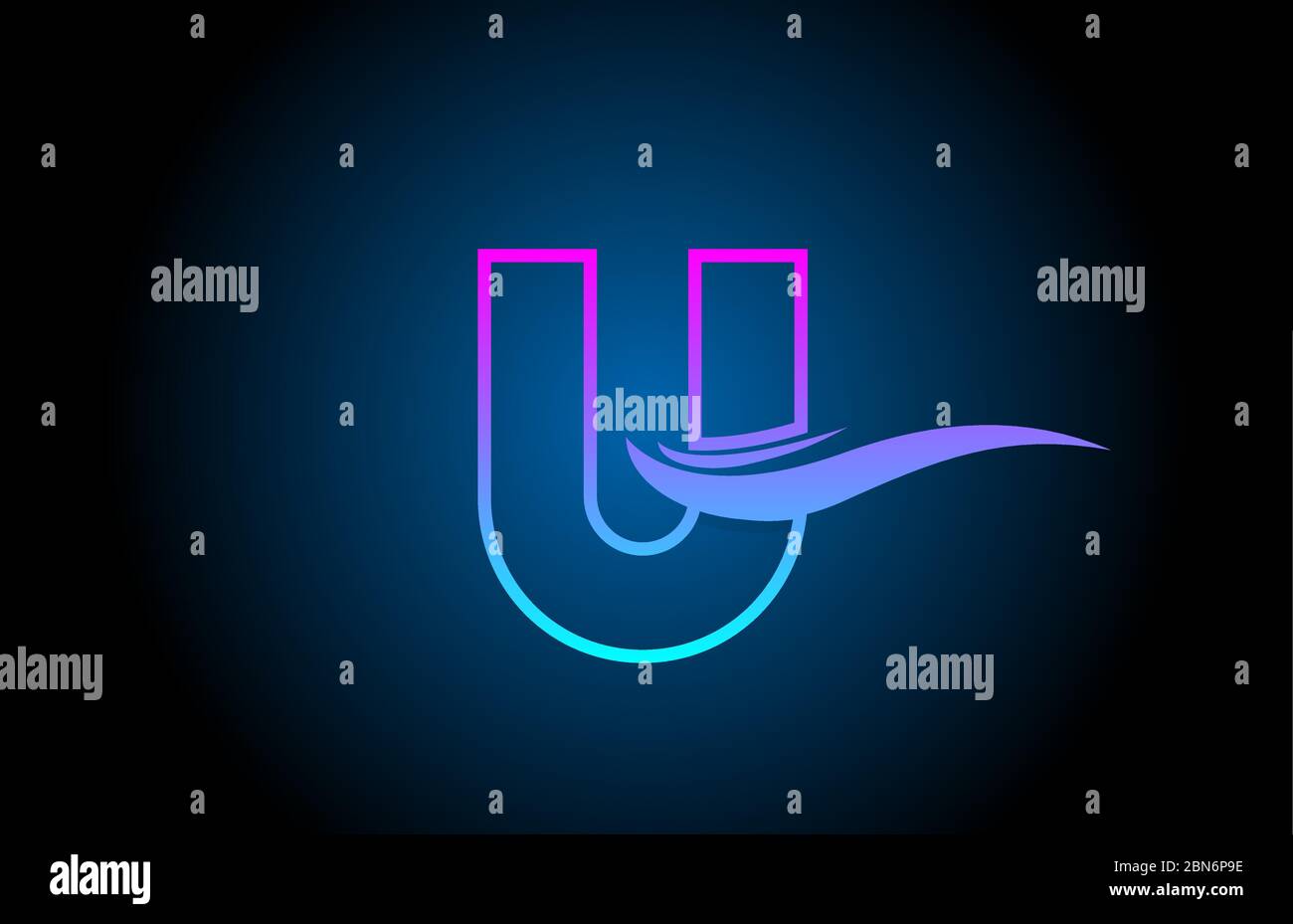 U blue and pink alphabet letter logo icon for company and business with ...