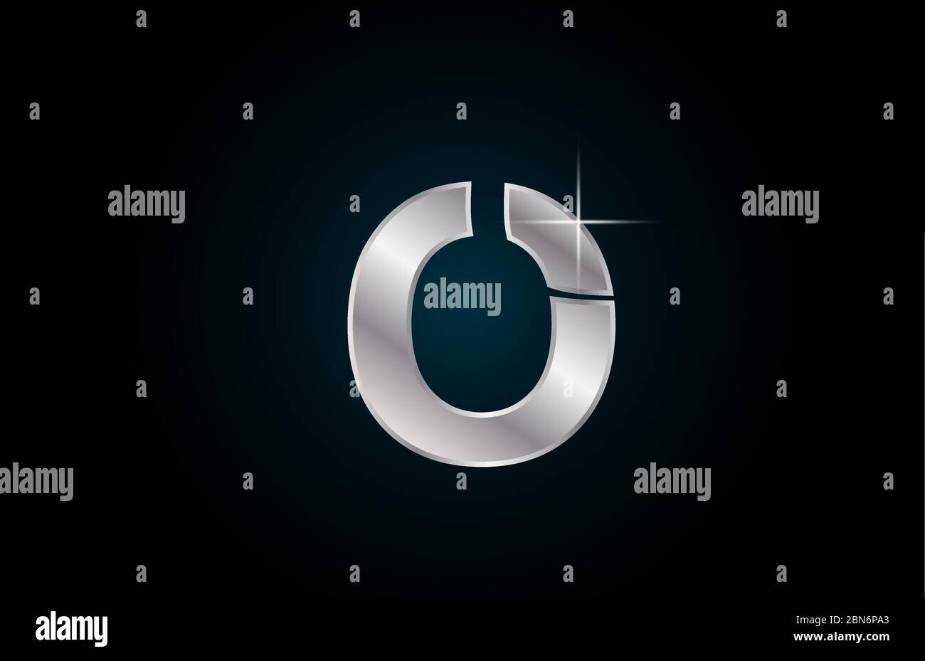 O silver metal alphabet letter logo icon for company and business with ...