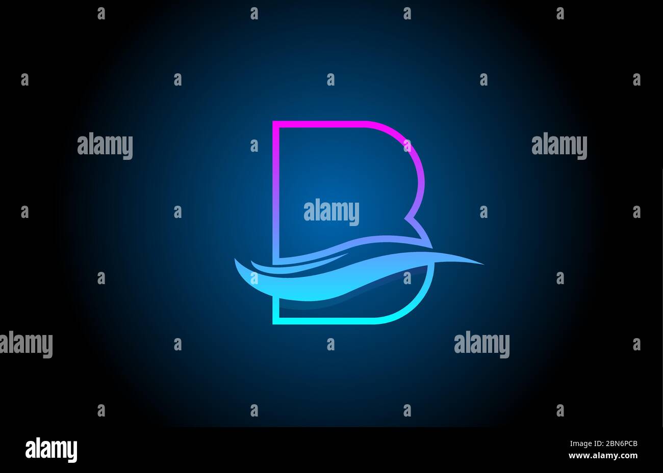 B blue and pink alphabet letter logo icon for company and business with ...