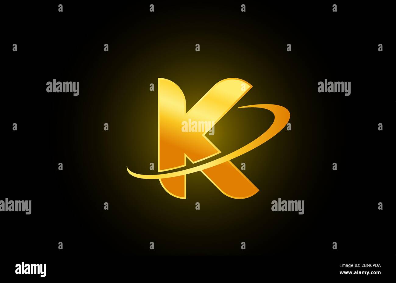 K alphabet letter logo icon for company and business with gold design ...