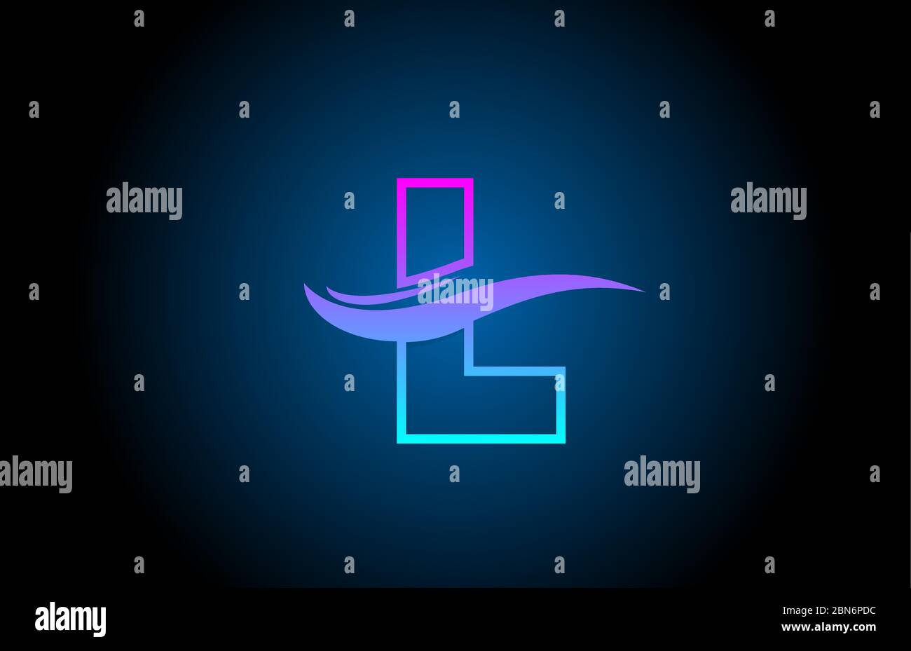 L blue and pink alphabet letter logo icon for company and business with ...