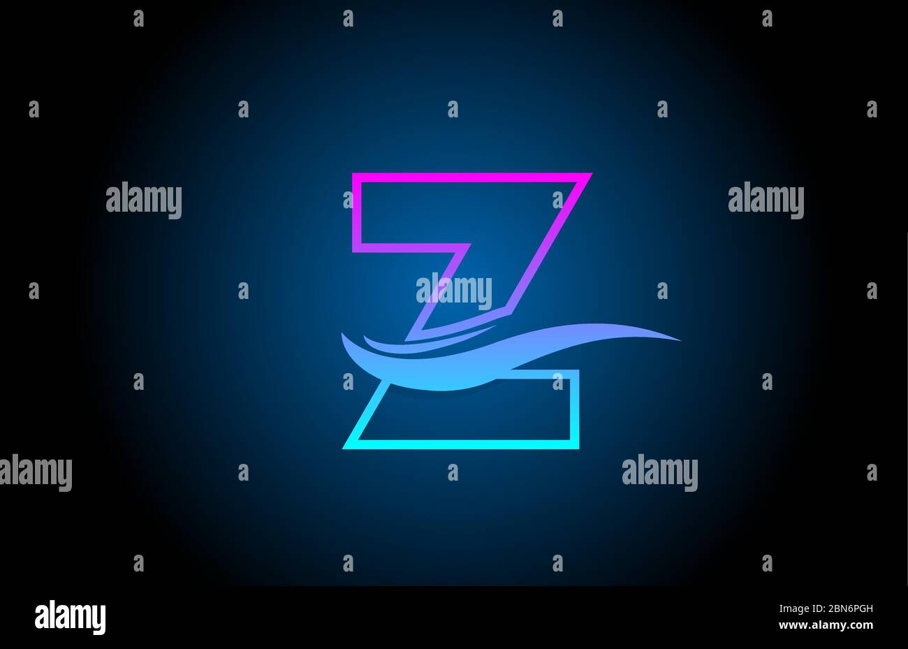Z blue and pink alphabet letter logo icon for company and business with ...