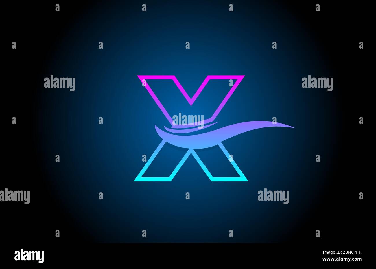 X blue and pink alphabet letter logo icon for company and business with ...