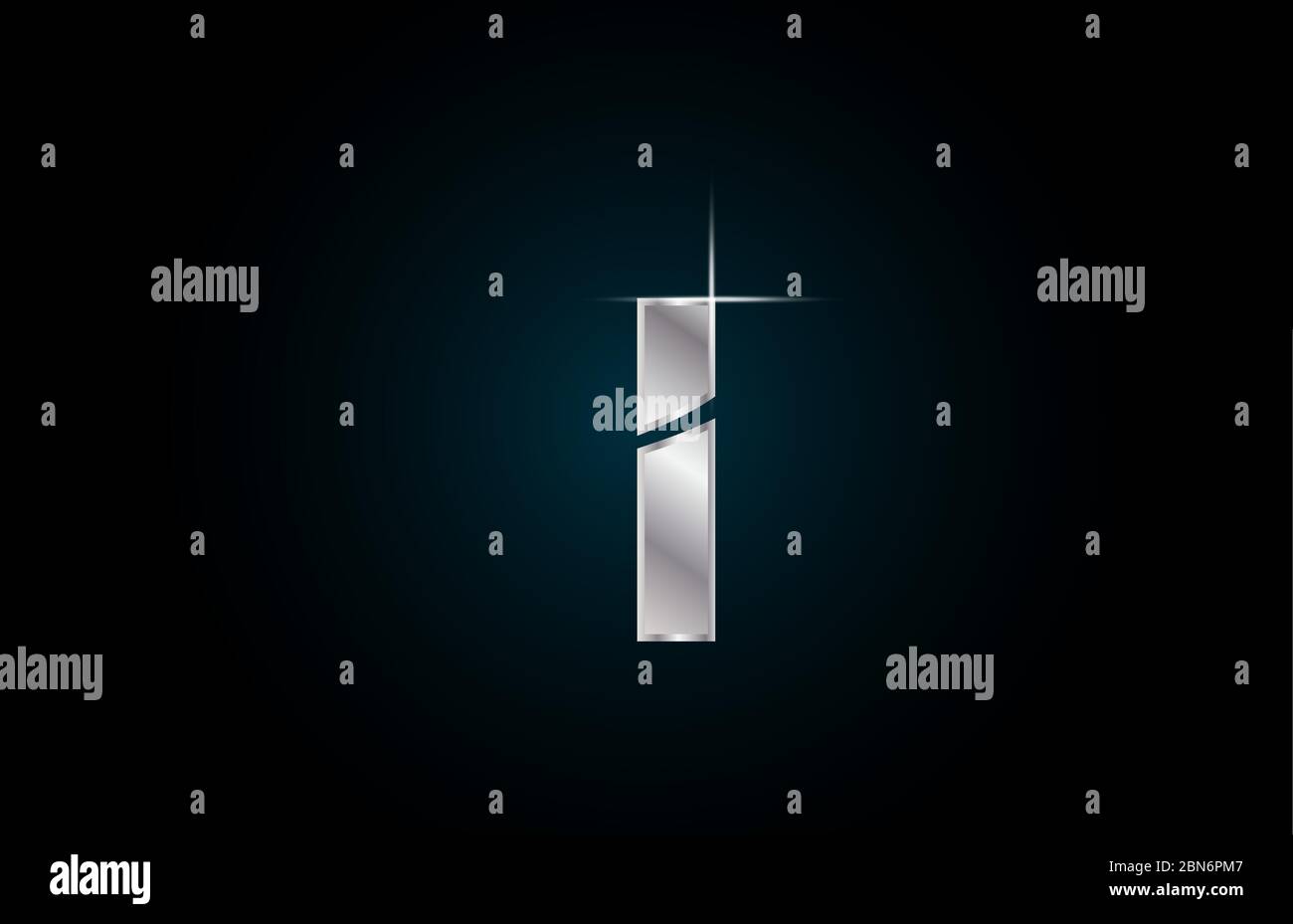 I silver metal alphabet letter logo icon for company and business with ...