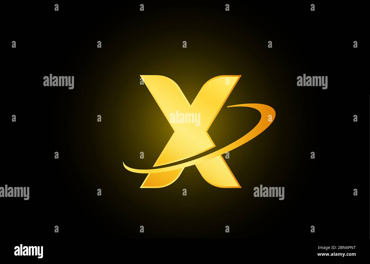 X alphabet letter logo icon for company and business with gold design ...