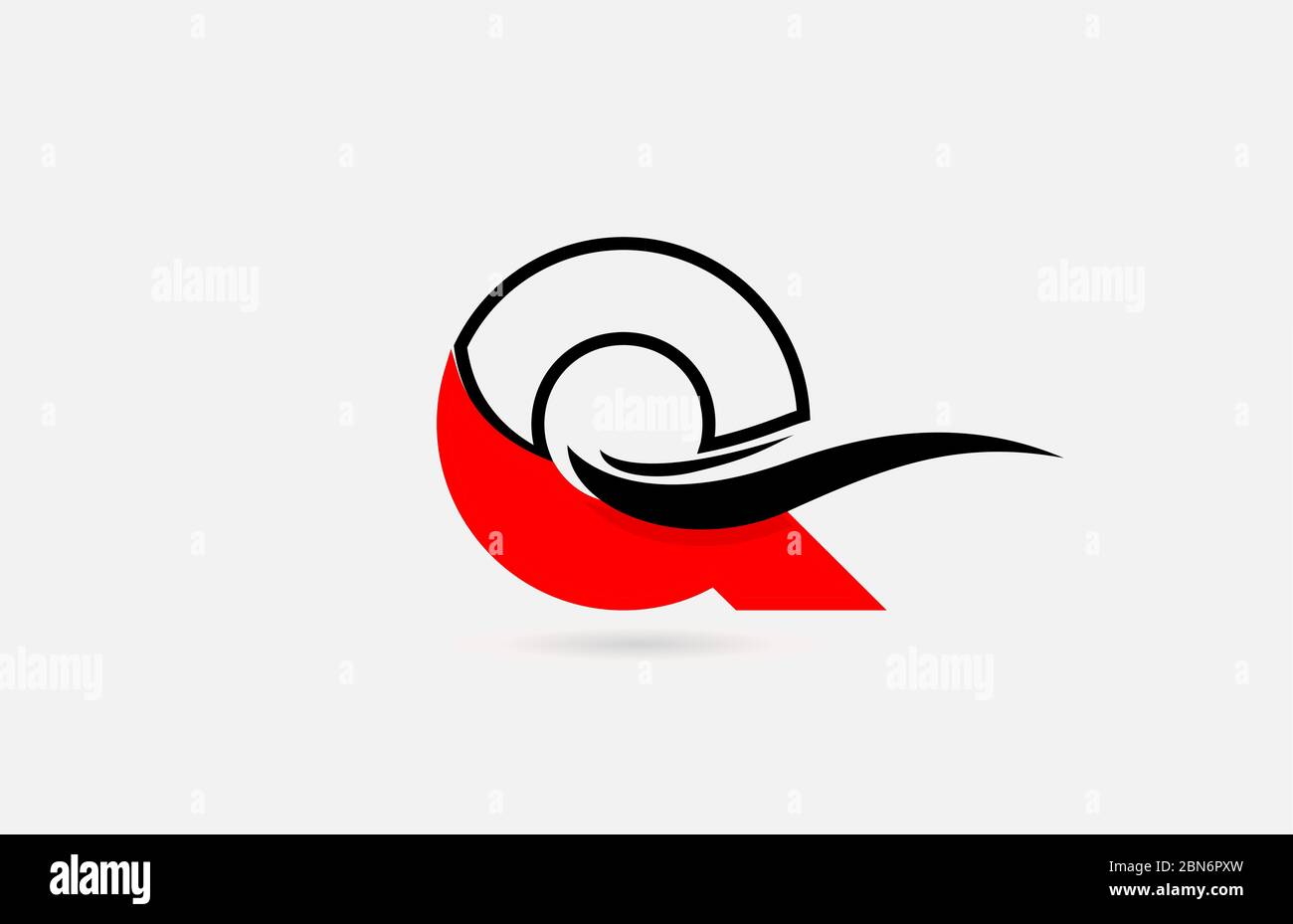 Q red black alphabet letter logo icon for business and company with ...