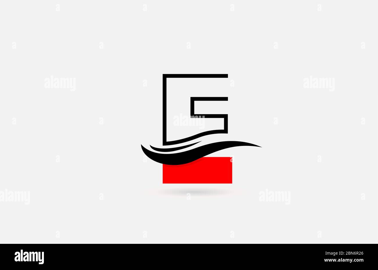 E red black alphabet letter logo icon for business and company with ...