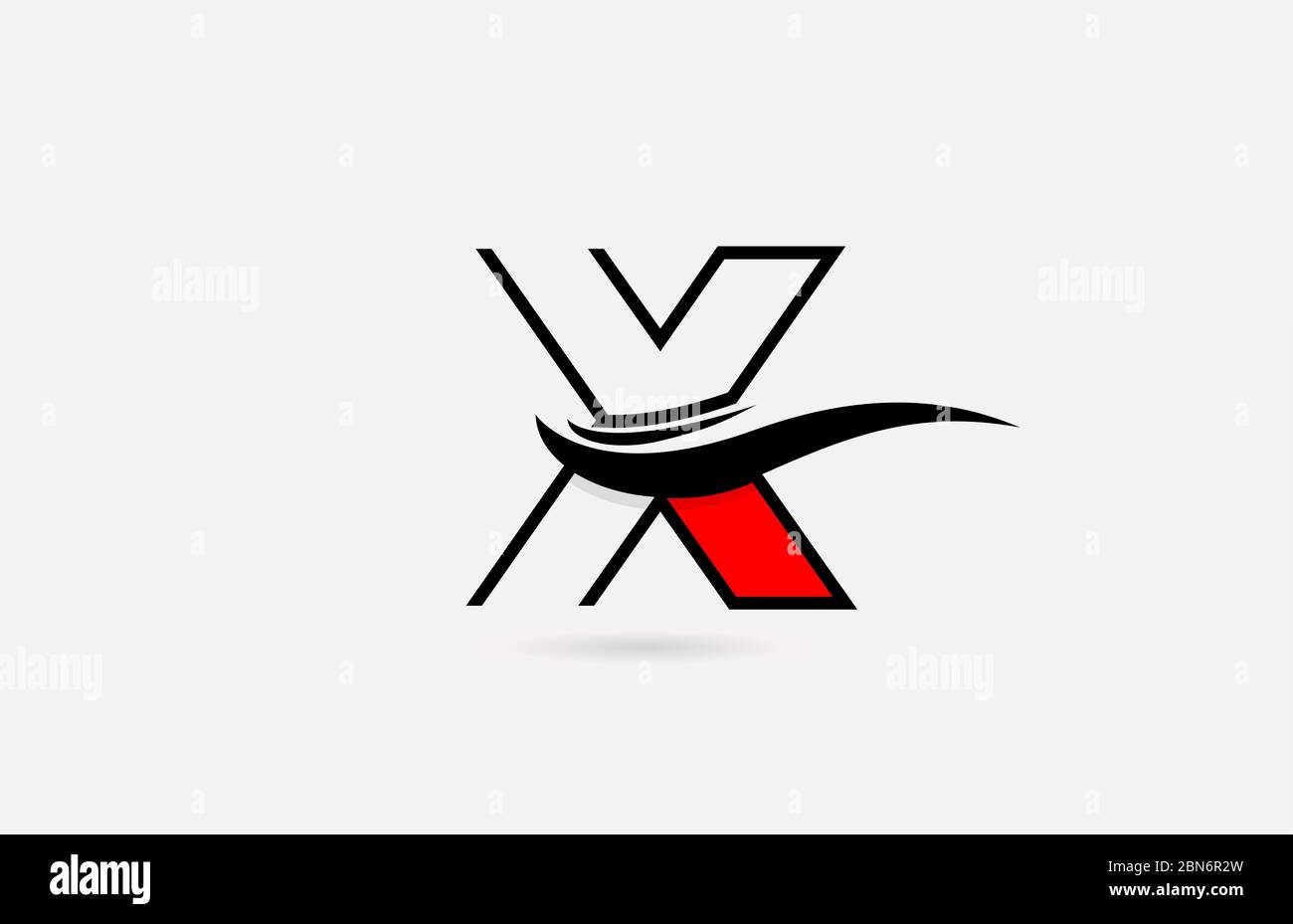 X red black alphabet letter logo icon for business and company with ...
