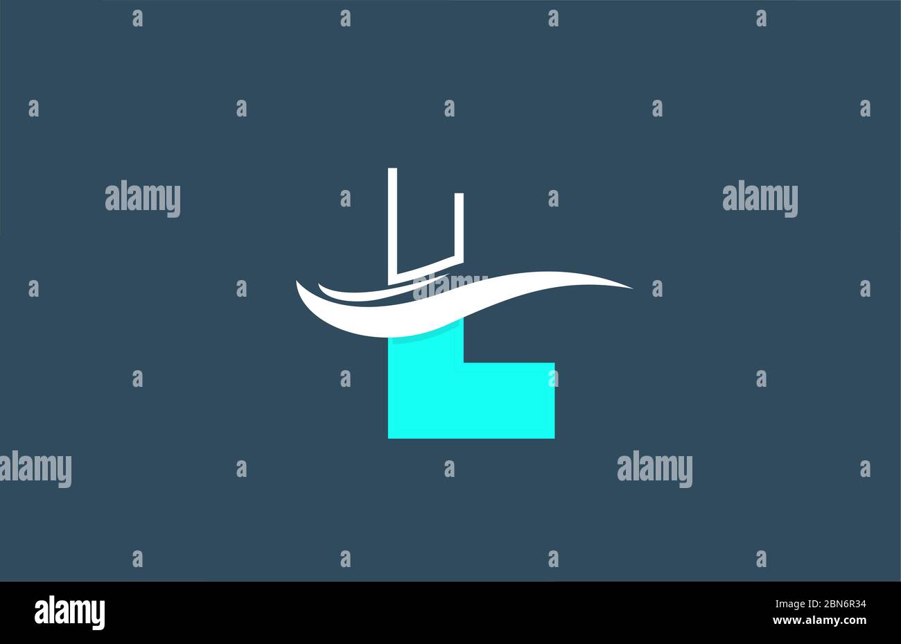 L blue white alphabet letter logo icon for business and company with ...