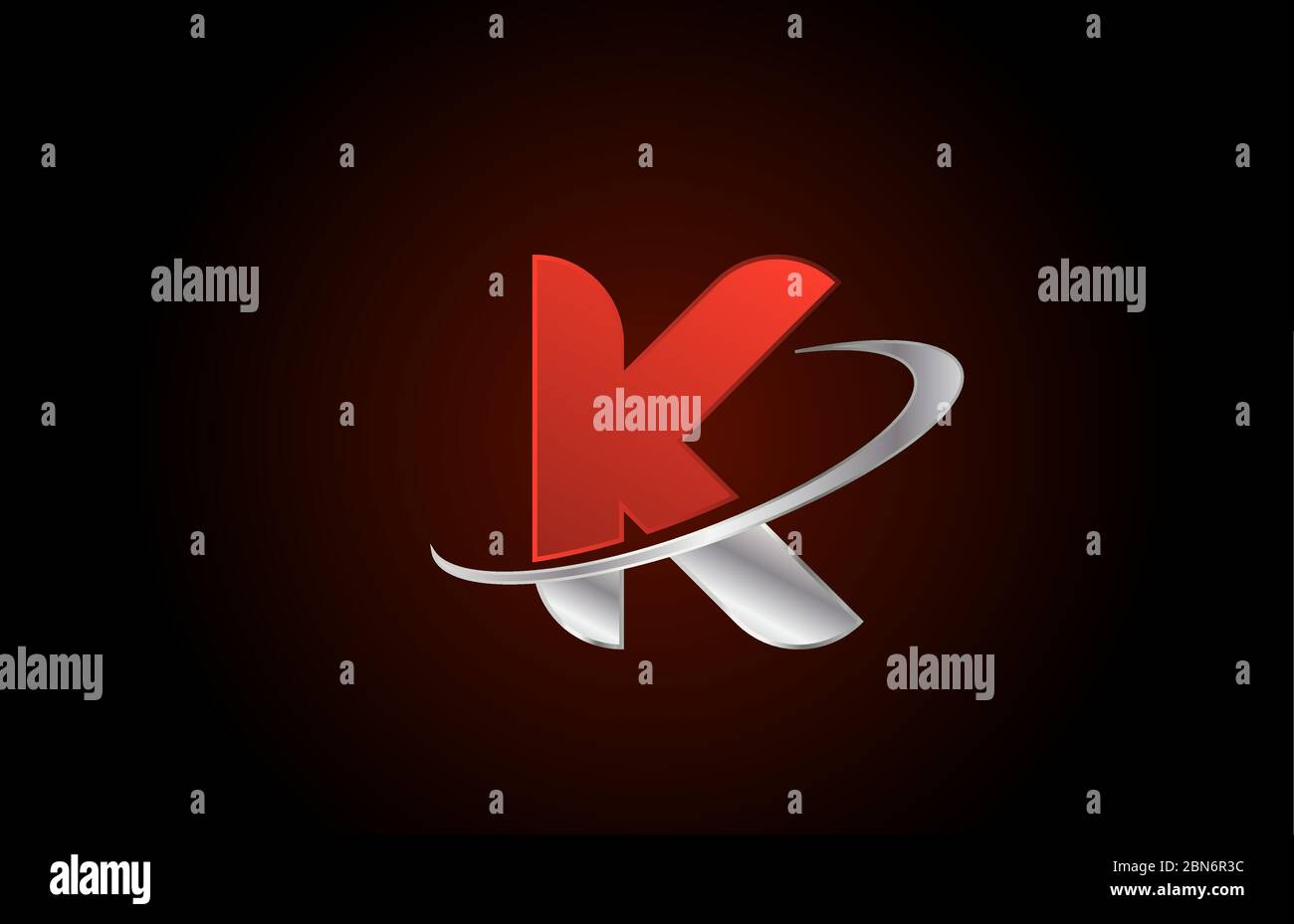 K red metal alphabet letter logo icon for business and company with ...