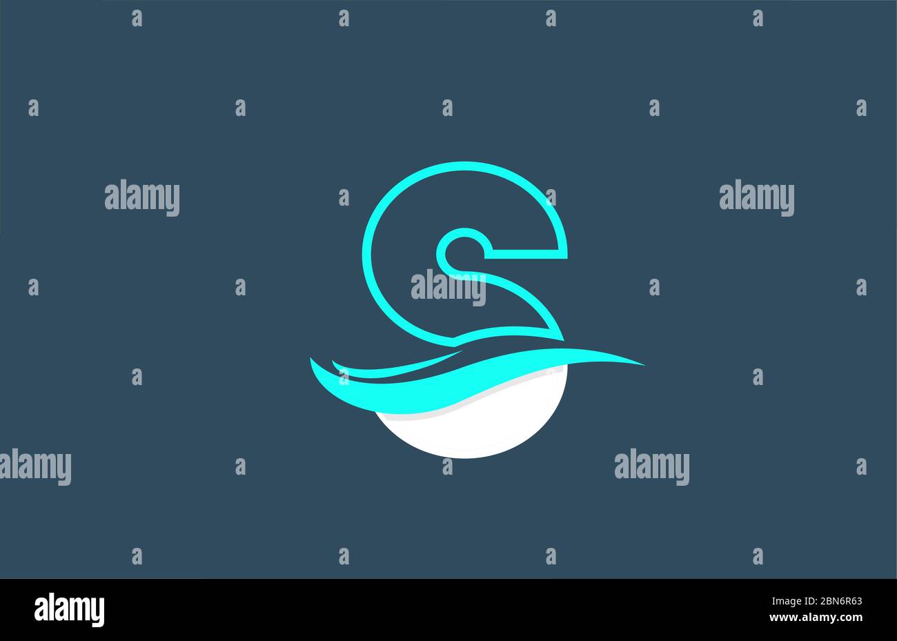 S blue white alphabet letter logo icon for business and company with ...