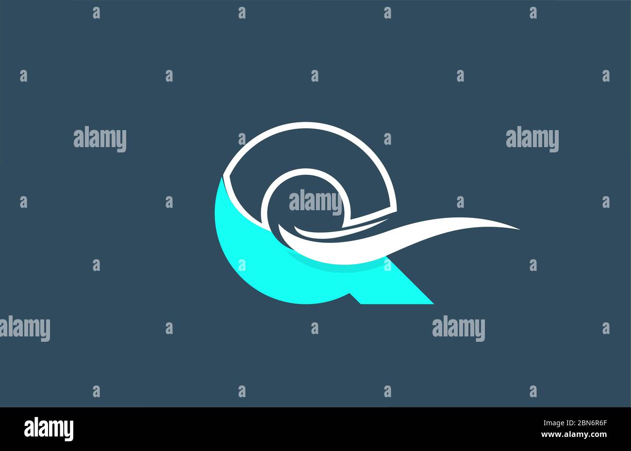 Q blue white alphabet letter logo icon for business and company with ...