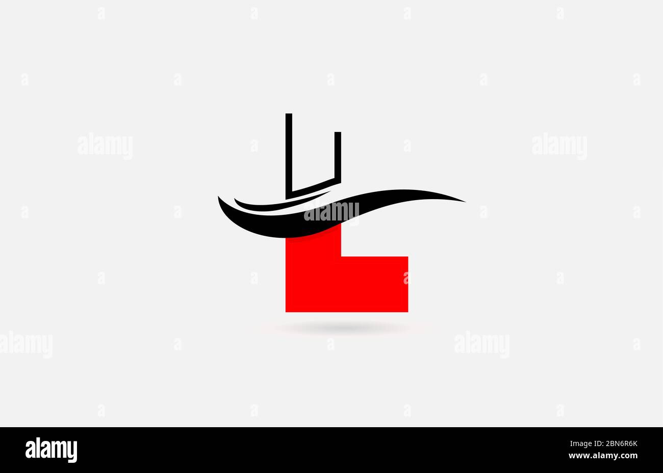 L red black alphabet letter logo icon for business and company with ...