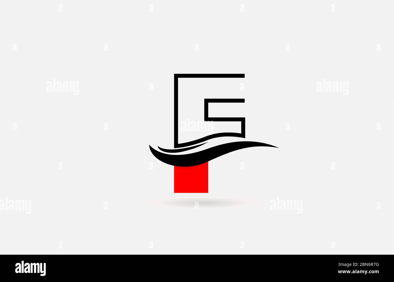 F red black alphabet letter logo icon for business and company with ...