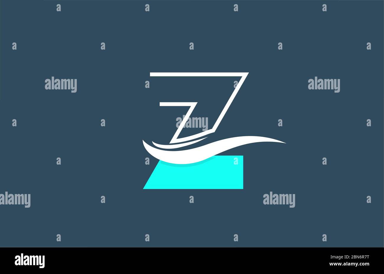 Z blue white alphabet letter logo icon for business and company with ...