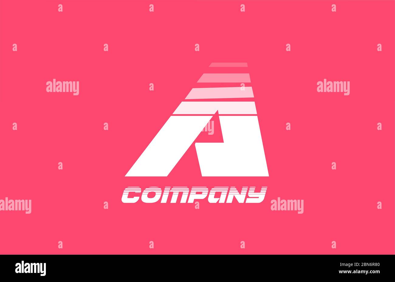 A pink white alphabet letter logo icon for company and business with ...