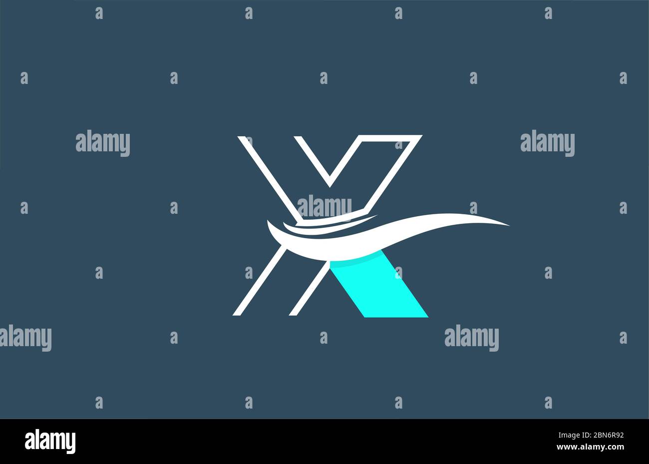 X blue white alphabet letter logo icon for business and company with ...