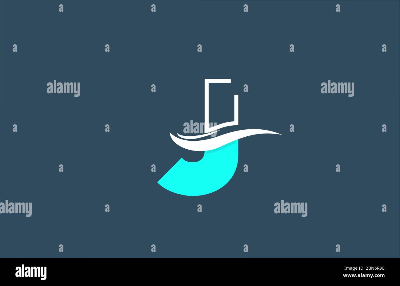 J blue white alphabet letter logo icon for business and company with ...