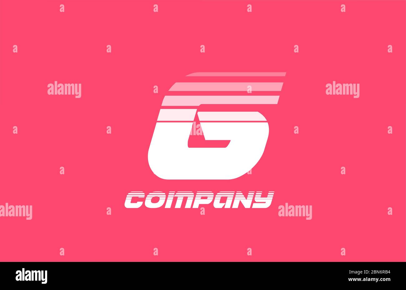 G pink white alphabet letter logo icon for company and business with ...