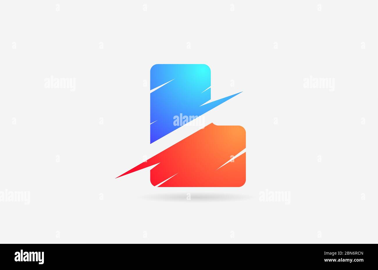 L blue orange alphabet letter logo icon for company and business with ...