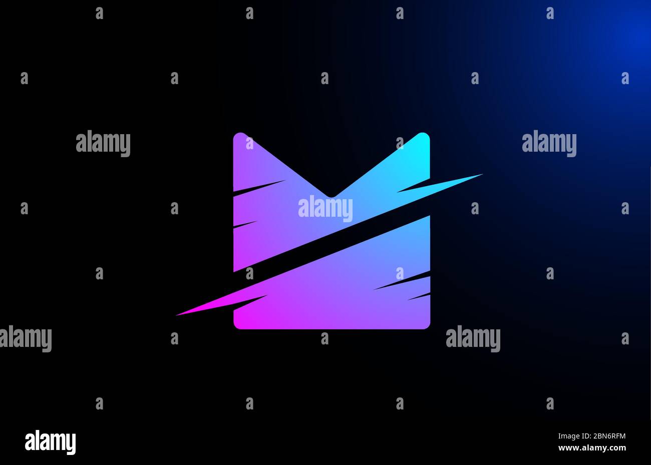 M pink blue alphabet letter logo icon for business and company with ...