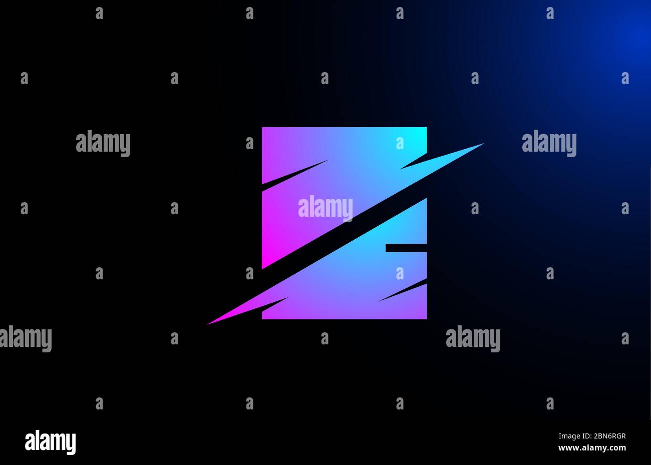 E pink blue alphabet letter logo icon for business and company with ...