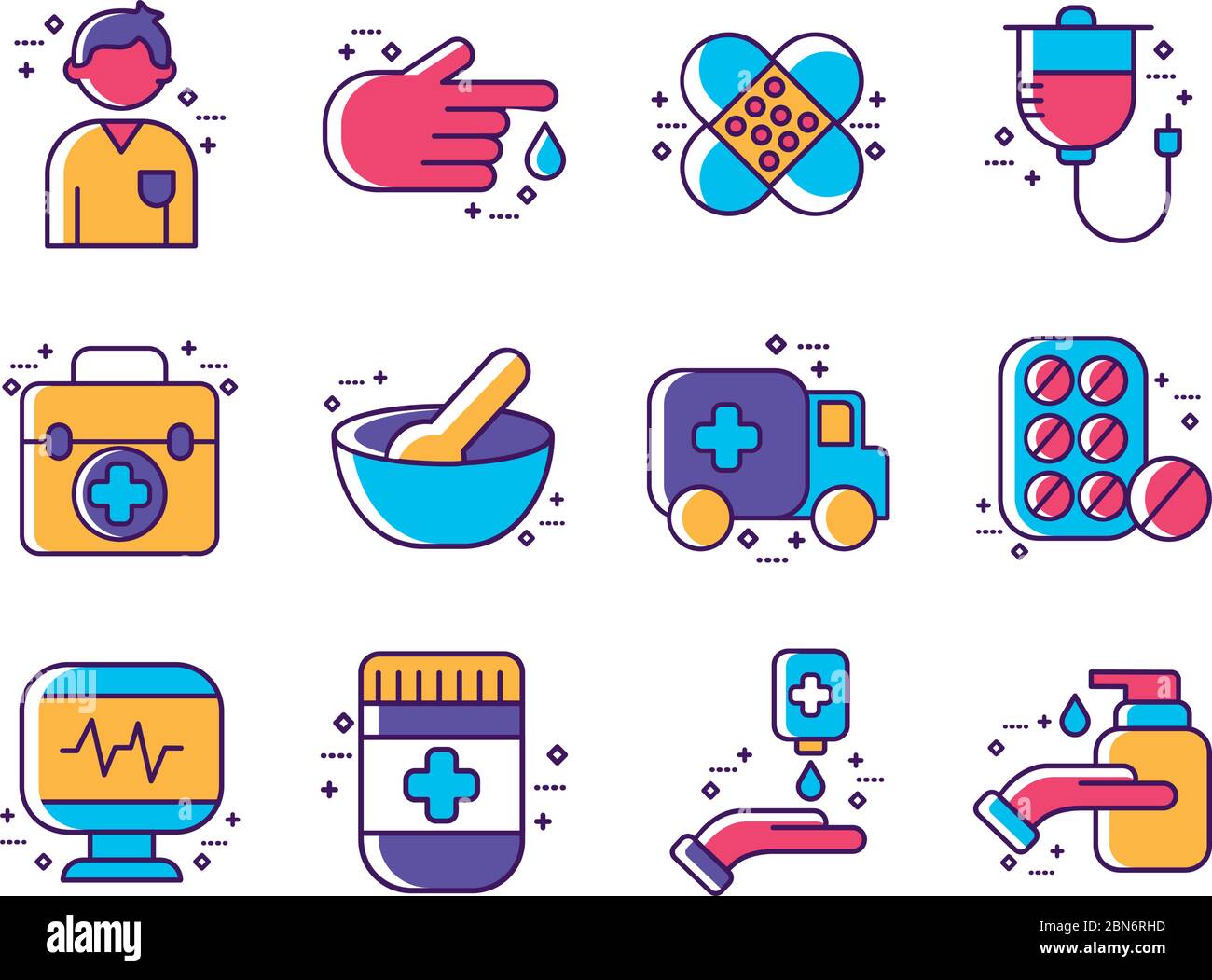 bundle of health set icons Stock Vector Image & Art - Alamy
