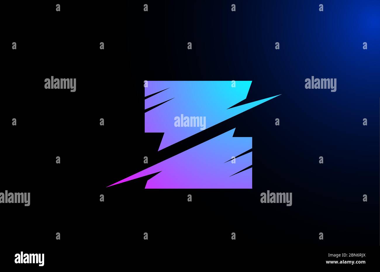 Z pink blue alphabet letter logo icon for business and company with ...