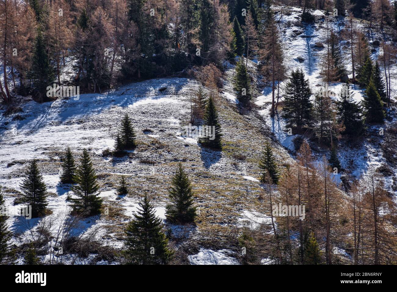 Großglockner, höchster Berg Österreichs, Ködnitztal, Jörgnalm, Kals, Lucknerhaus, Alm, Glockner, Schnee, Eis, Winter, Frühling, Schnee, Schneeschmelze Stock Photo