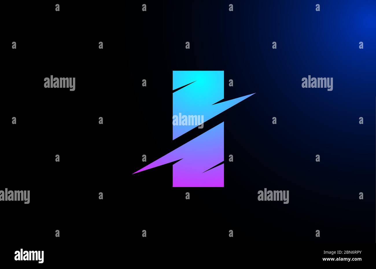 I pink blue alphabet letter logo icon for business and company with ...