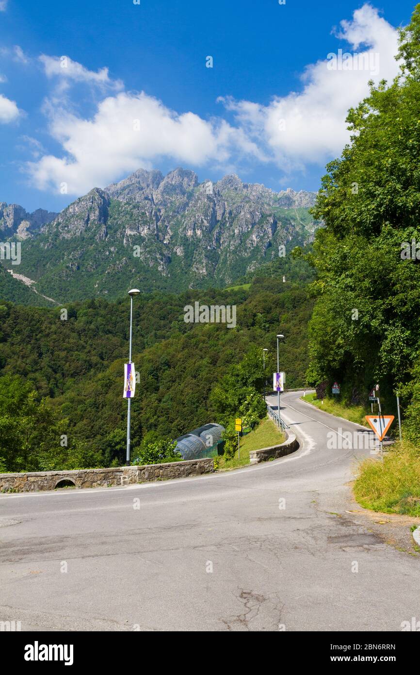 Alpine panorama in summer time, sunny day Stock Photo - Alamy