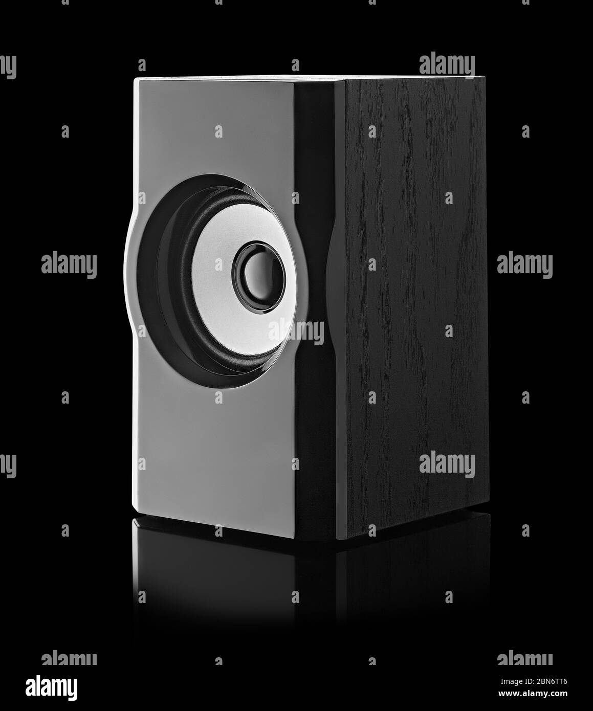 black music speaker on a black background Stock Photo