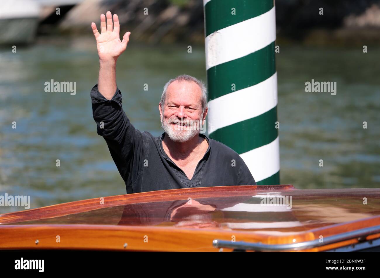 VENICE, ITALY - SEPTEMBER 07:  Terry Gilliam and Tomaso Trussardi  are seen on day 6 of the 72nd Venice Film Festival on September 7, 2015 in Venice Stock Photo