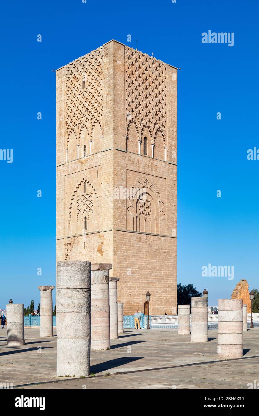 The Hassan Tower or Tour Hassan is the minaret of an incomplete mosque ...