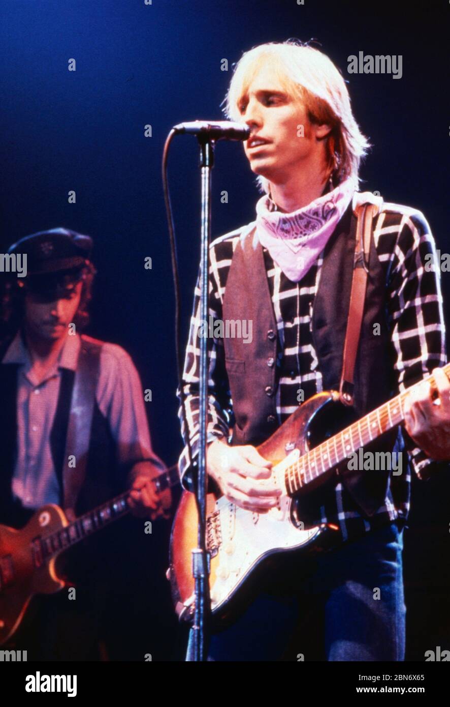 Tom Petty and the Heartbreakers, spielen live on stage bei 'Rockpop in Concert', Deutschland 1983. American band 'Tom Petty and the Heartbreakers' performing, Germany 1983. Stock Photo