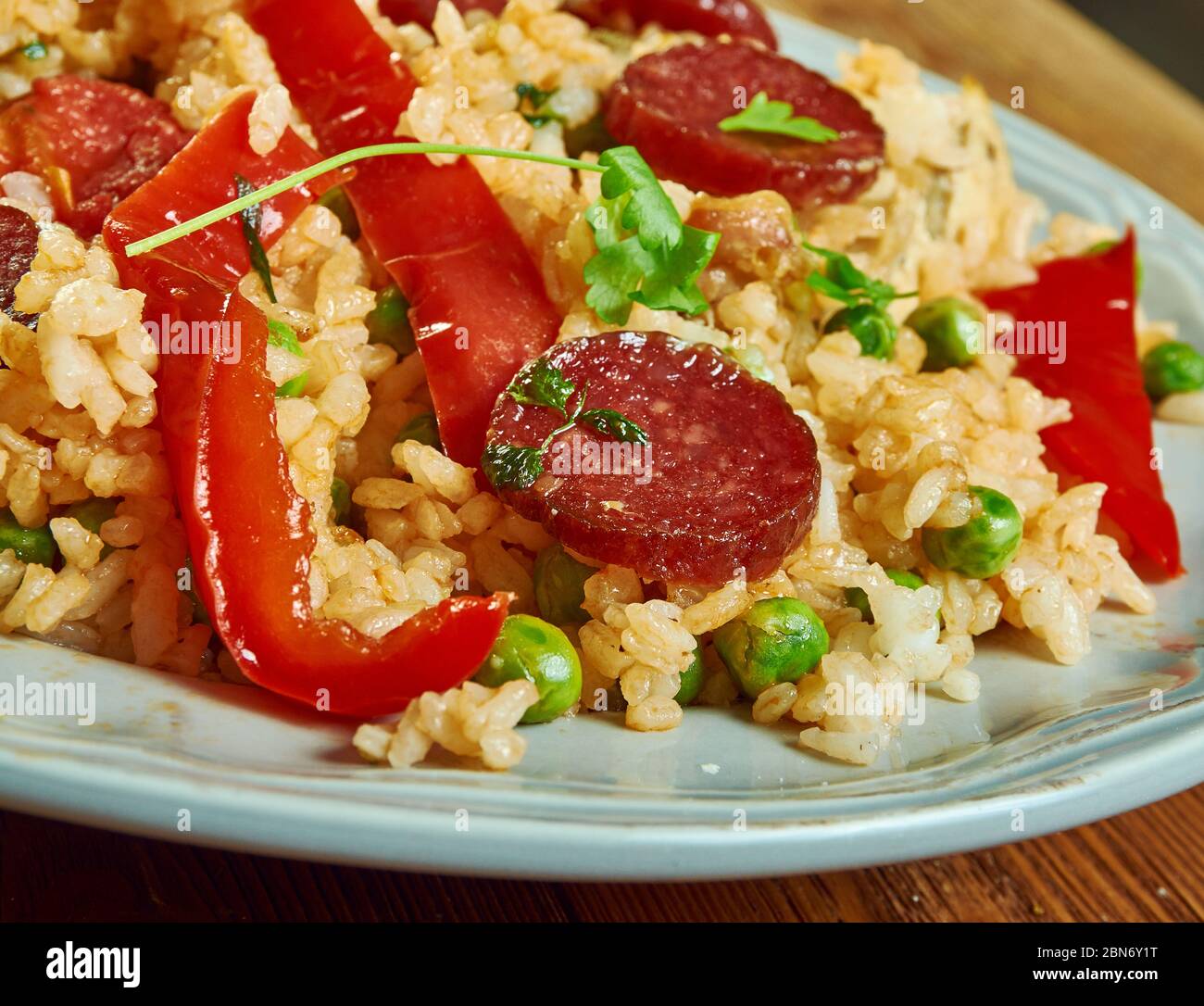 Chicken and chorizo jambalaya, Cajuninspired rice pot recipe with spicy Spanish sausage, sweet