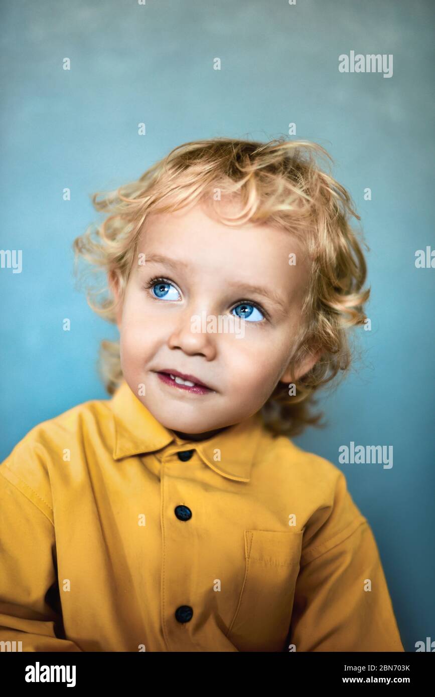Blue eyes and golden hair