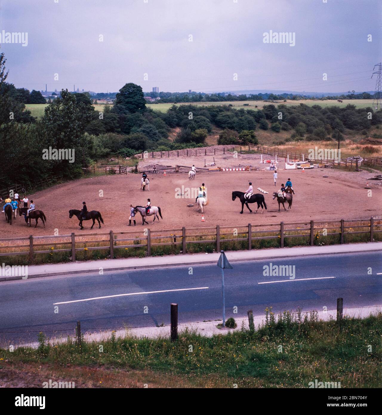 Daisy Nook Riding School around 1987. Daisy Nook, Ashton-under-Lyne, Lancashire,England, UK. Stock Photo