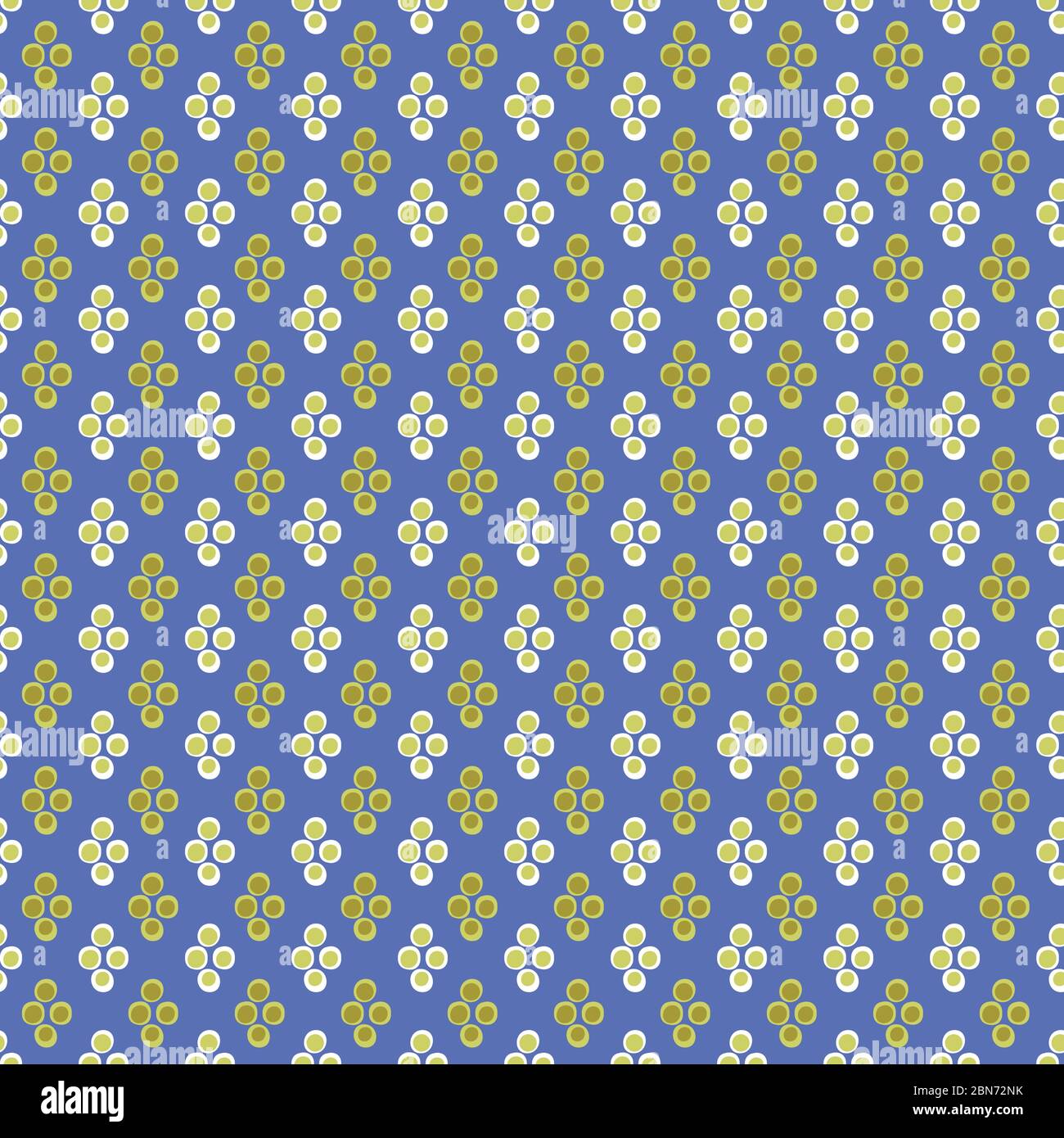lime dots seamless vector pattern on blue background Stock Vector