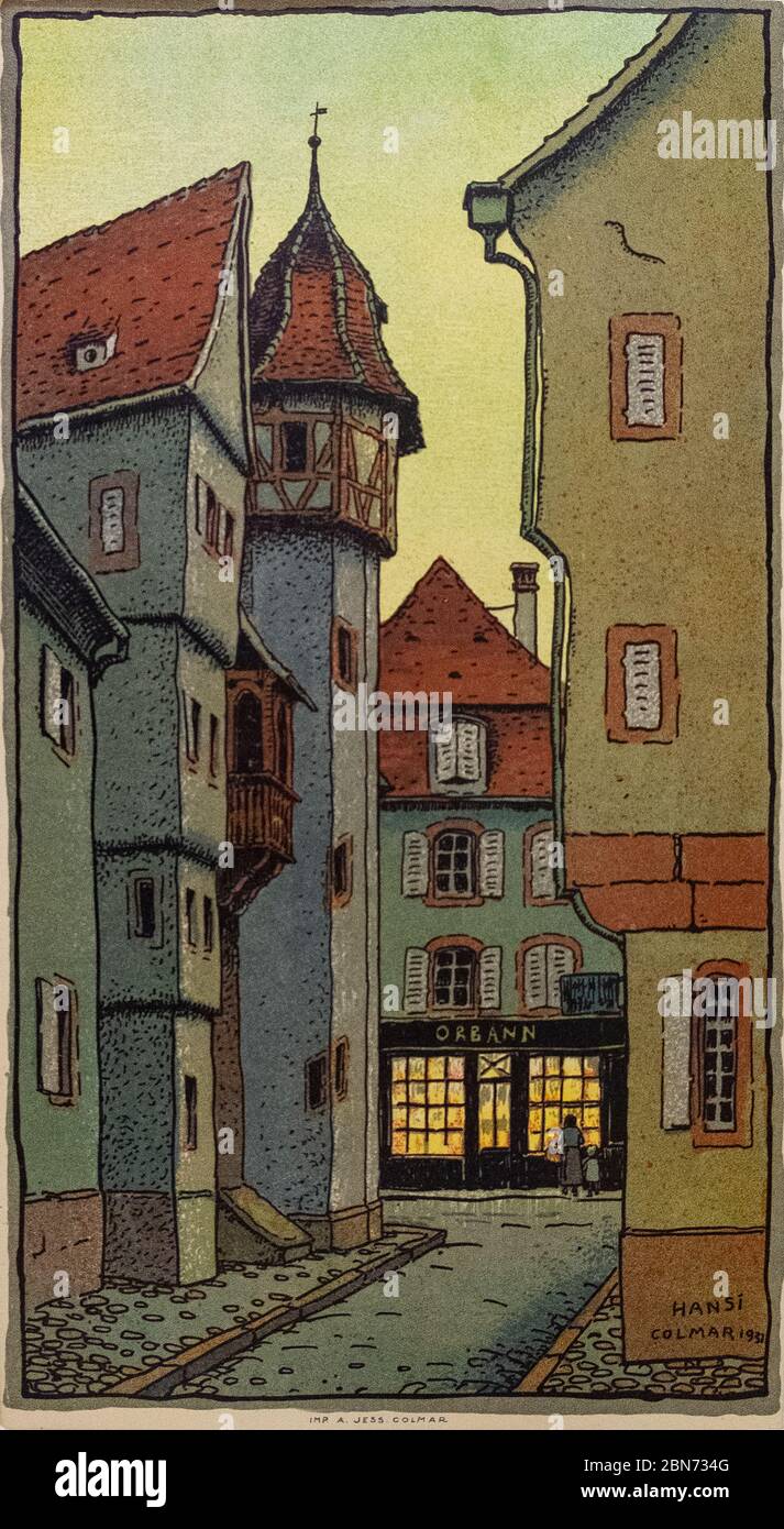 photographic copy of painting by Jean-Jacques Waltz - Hansi Stock Photo ...