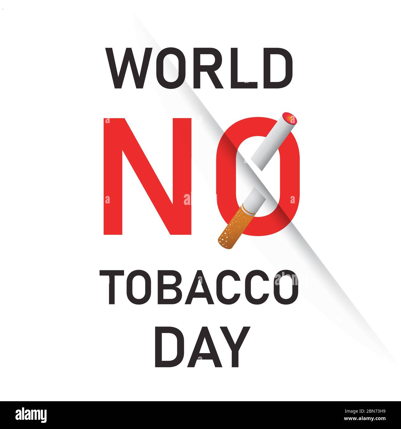 world no tobacco day text background , greeting card or poster for campaign stop smoking Stock Vector