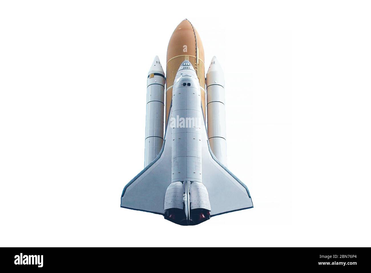 Space shuttle Isolated on a white background. Elements of this image were furnished by NASA.  Stock Photo