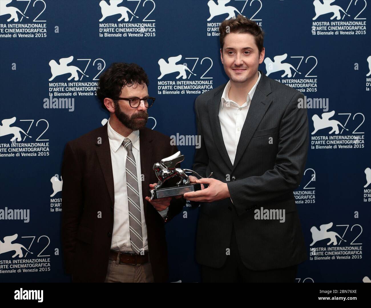 Directors Charlie Kaufman and Duke Johnson pose with the Grand Jury